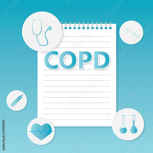 COPD (Chronic Obstructive Pulmonary Disease) medical concept- vector illustration