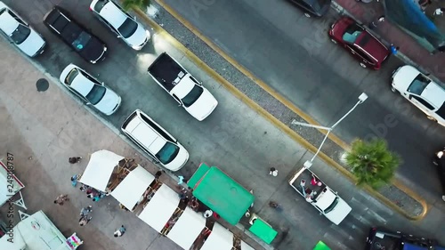 Street aerial view with cars / vista aerea de calle con autos photo