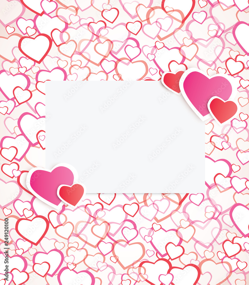 Valentine day background with heart shape balloons and empty space for your text. Valentine's day sale poster.