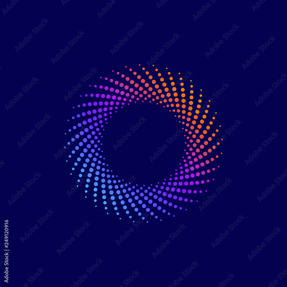 Modern Abstract Halftone Border Dots Logo Modern Abstract Halftone Border Dots Logo