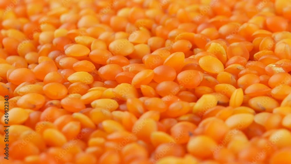 Red lentils background close up Red lentils background close up