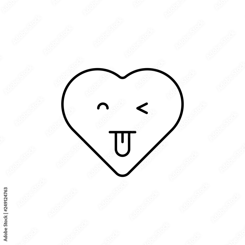 cute emoji icon. Element of heart emoji for mobile concept and web apps illustration. Thin line icon for website design and development, app development cute emoji icon. Element of heart emoji for mobile concept and web apps illustration. Thin line icon for website design and development, app development