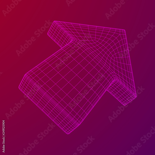 Arrow wireframe low poly mesh vector illustration