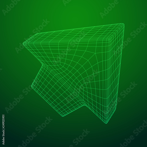 Arrow wireframe low poly mesh vector illustration