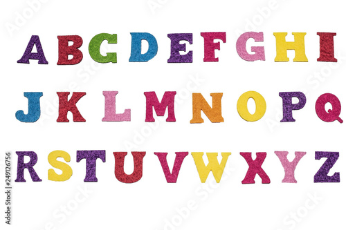 Handmade multicolor (small) Felt letters Font