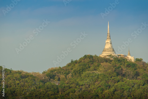 Pagoda on top of the hill at Phra Nakhon Khiri Historical Park  Khao Wang   Petchaburi  Thailand.