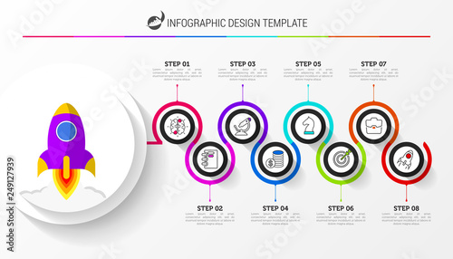 Infographic design template. Creative concept with 8 steps