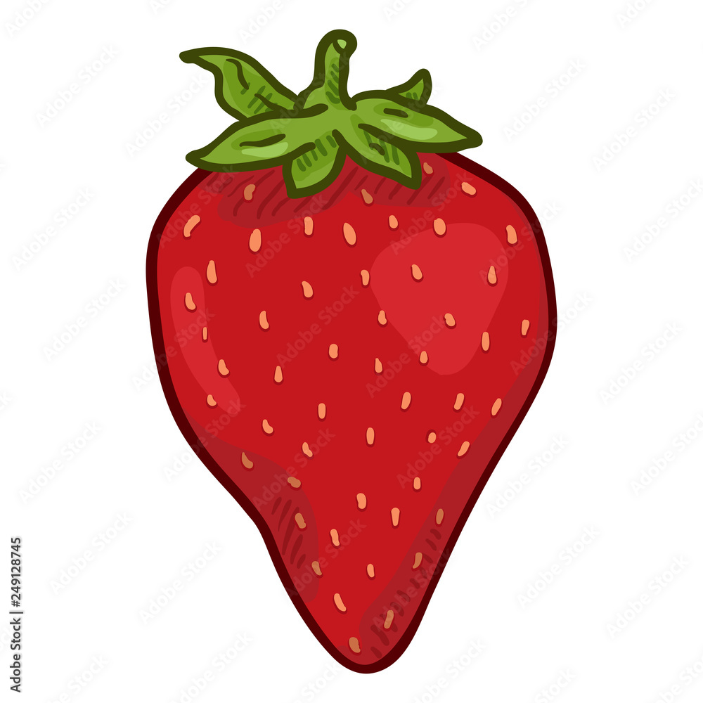 Vector Cartoon Red Strawberry Vector Cartoon Red Strawberry