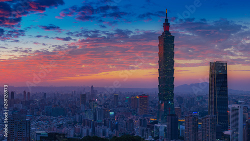 Panorama view of Taipei cityscape, Taiwan