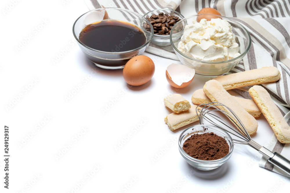 frame made of Ingredients for making traditional Italian dessert Tiramisu frame made of Ingredients for making traditional Italian dessert Tiramisu