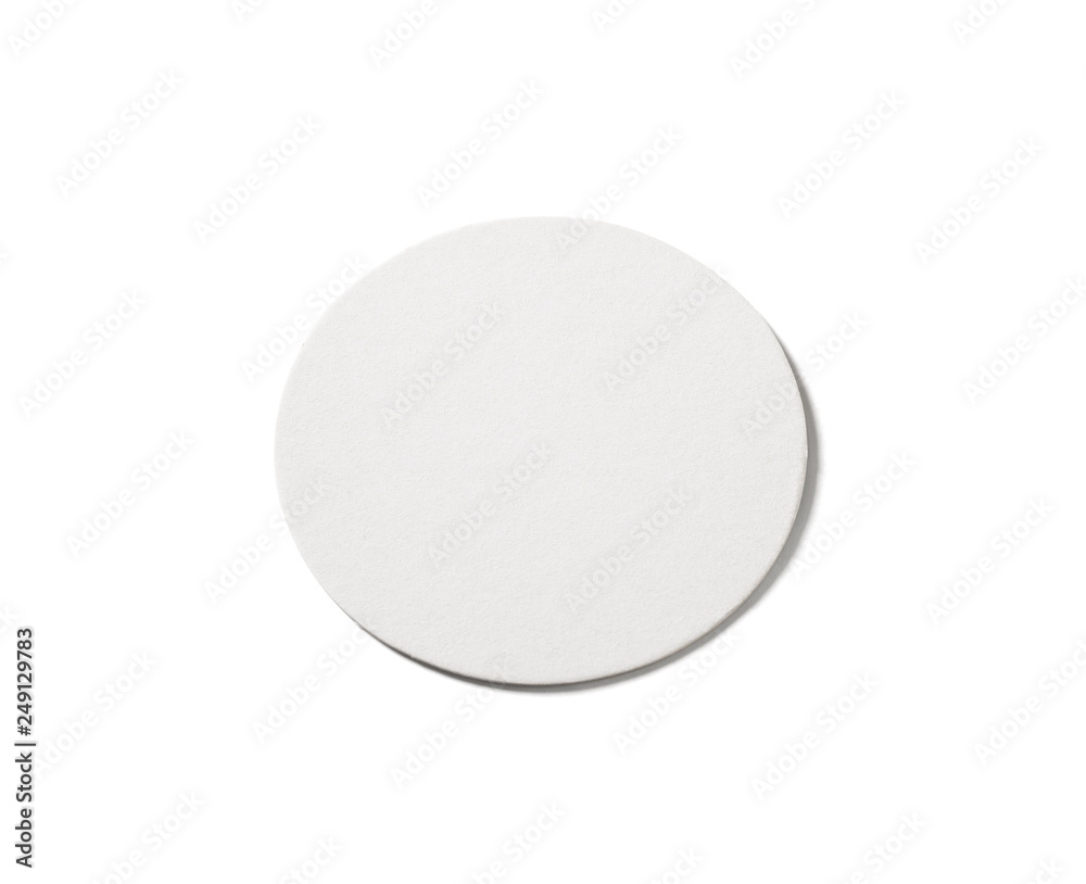 Blank beer coaster isolated on white background. Clipping path. Blank beer coaster isolated on white background. Clipping path.