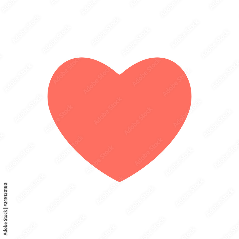Heart live coral color vector icon, Love symbol. Valentines day sign, emblem, Flat style for graphic and web design, logo. corals eps10