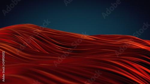 Foto Suave, sedoso y elegante tejido ondulante rojo atercipelado con fondo azul