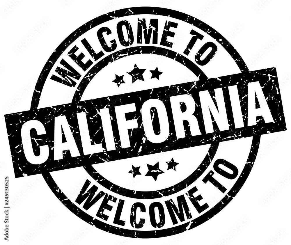 welcome to California black stamp