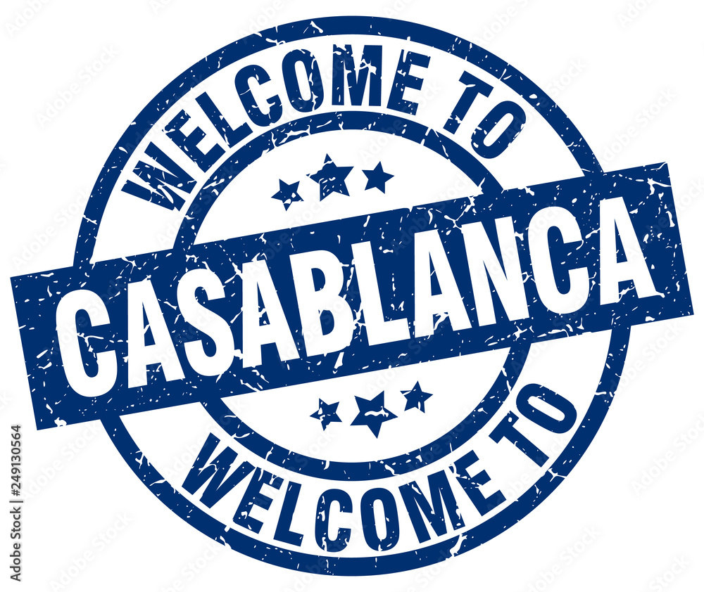 welcome to Casablanca blue stamp