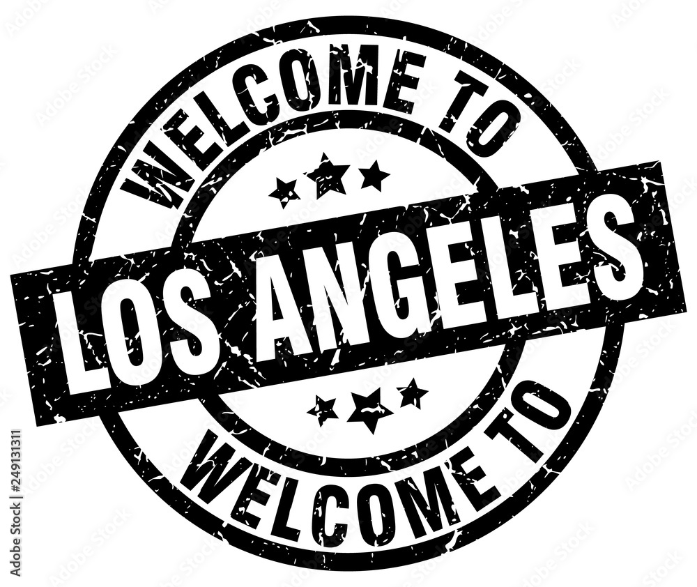 welcome to Los Angeles black stamp