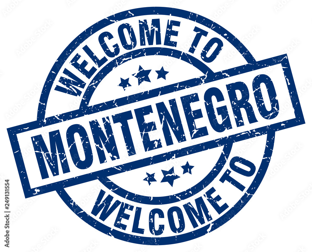 welcome to Montenegro blue stamp welcome to Montenegro blue stamp