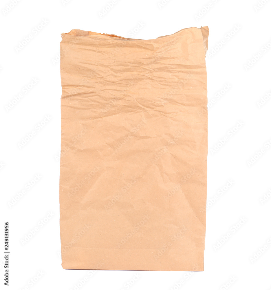 Paper bag isolated on white. Mockup for design Paper bag isolated on white. Mockup for design