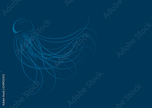 vector illustration of a jellyfish swimming gracefully underwater