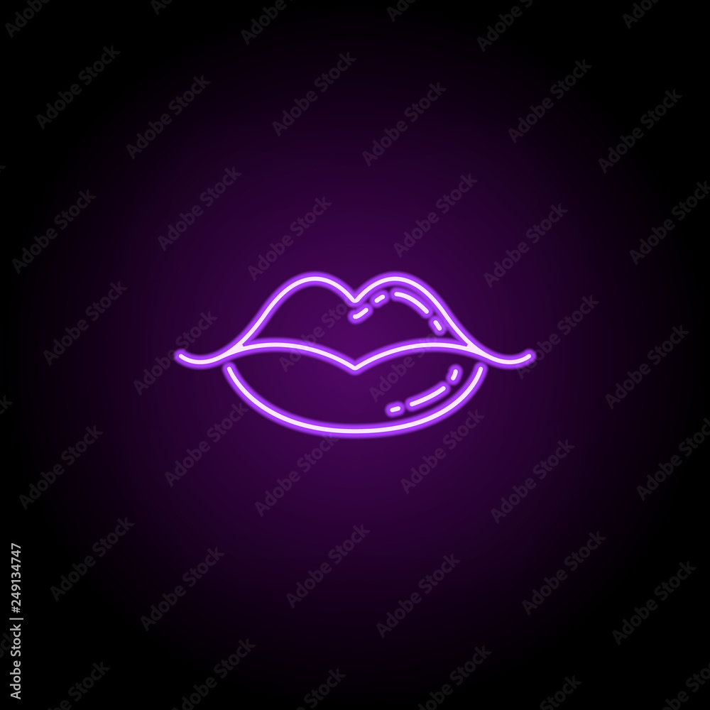 lips icon. Elements of Beauty, make up, cosmetics in neon style icons. Simple icon for websites, web design, mobile app, info graphics lips icon. Elements of Beauty, make up, cosmetics in neon style icons. Simple icon for websites, web design, mobile app, info graphics