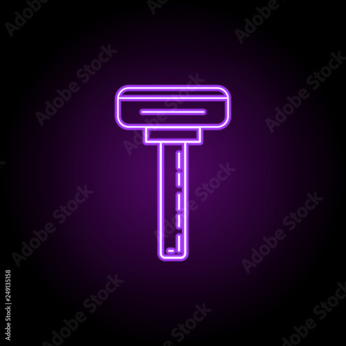razor icon. Elements of Beauty, make up, cosmetics in neon style icons. Simple icon for websites, web design, mobile app, info graphics