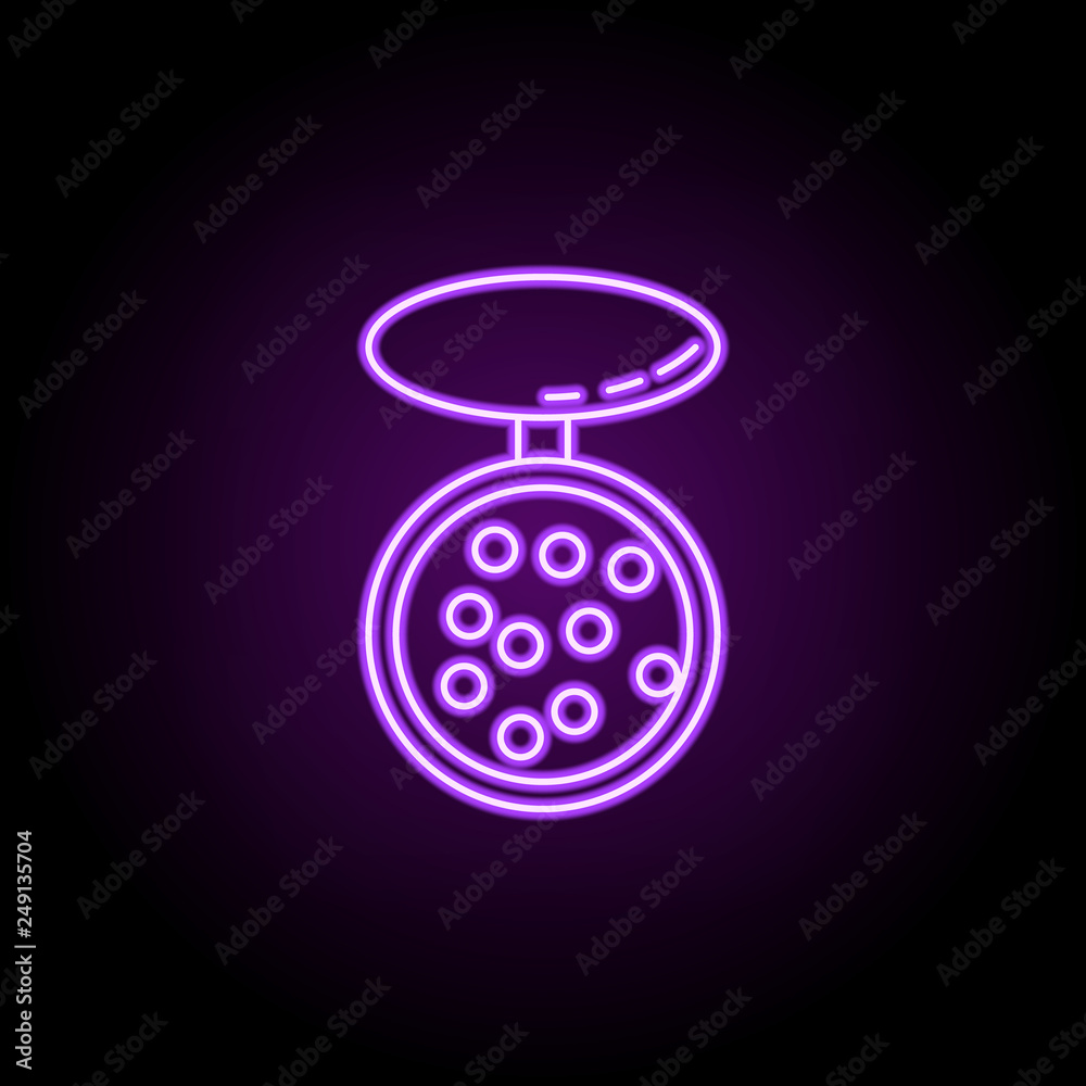 women's blusher icon. Elements of Beauty, make up, cosmetics in neon style icons. Simple icon for websites, web design, mobile app, info graphics