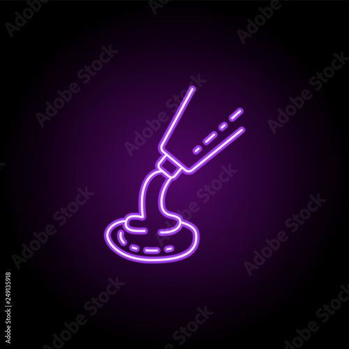extruding cream icon. Elements of Beauty, make up, cosmetics in neon style icons. Simple icon for websites, web design, mobile app, info graphics