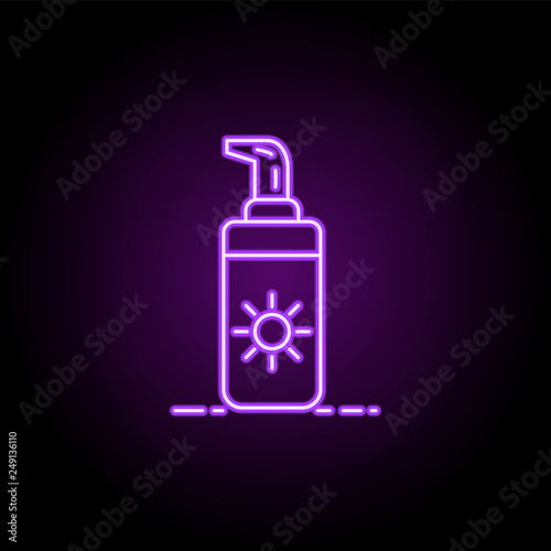 sunscreen icon. Elements of Beauty, make up, cosmetics in neon style icons. Simple icon for websites, web design, mobile app, info graphics