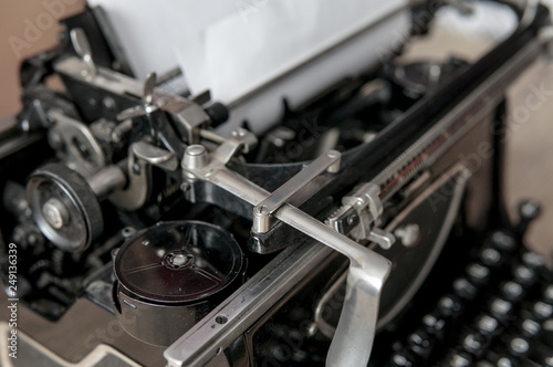 Elements of the mechanism vintage typewriter