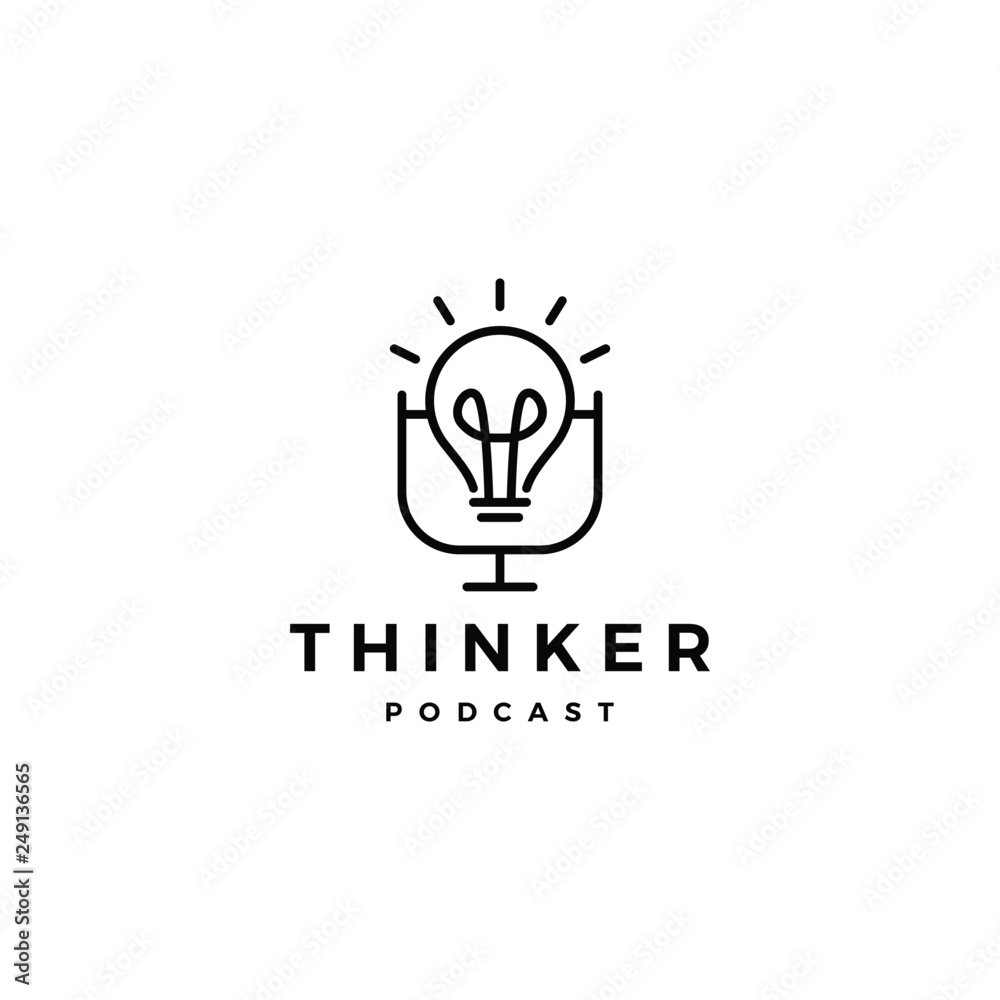 bulb podcast logo icon for idea blog video vlog channel bulb podcast logo icon for idea blog video vlog channel