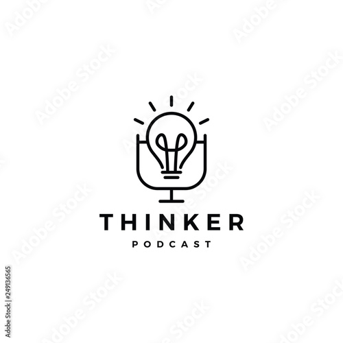 bulb podcast logo icon for idea blog video vlog channel