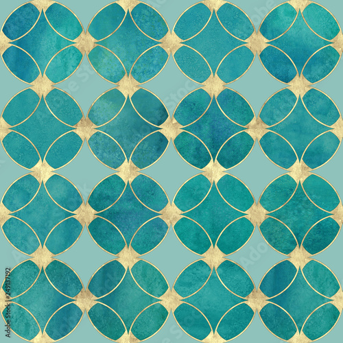 Seamless watercolour teal t...