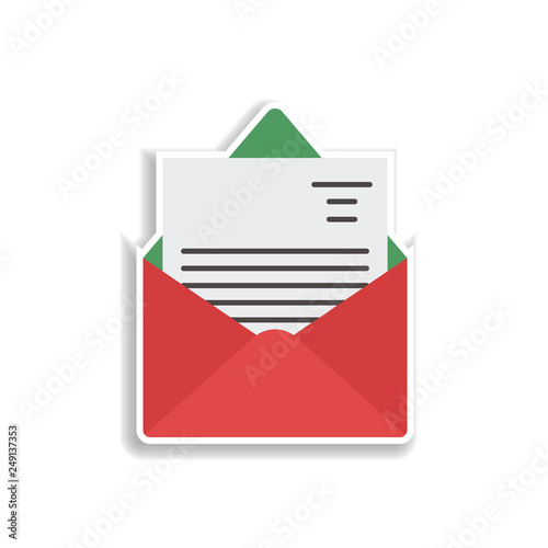 Free Download Christmas , wish letter 2 colored line sticker icon. Elements of Christmas in color icons. Simple icon for websites, web design, mobile app, info graphics - GFXLoad