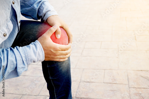 Men have knee pain. May be arthritis osteoporosis.