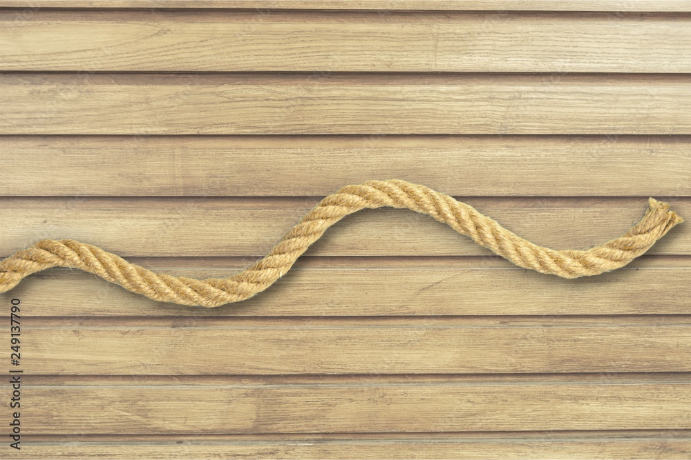 Rope in the form of waves on white background Rope in the form of waves on white background