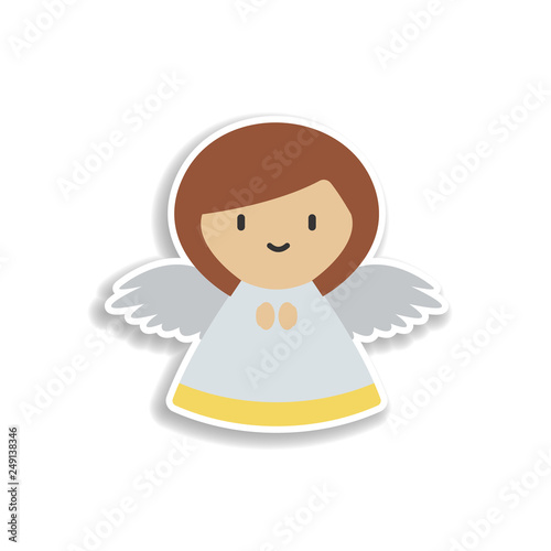 Christmas angle 2 colored line sticker icon. Elements of Christmas in color icons. Simple icon for websites, web design, mobile app, info graphics