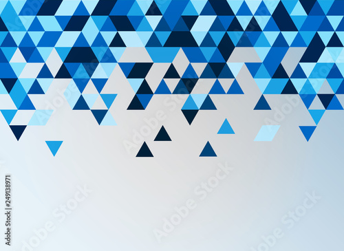 abstract blue triangular geometric shape background with blank copy space