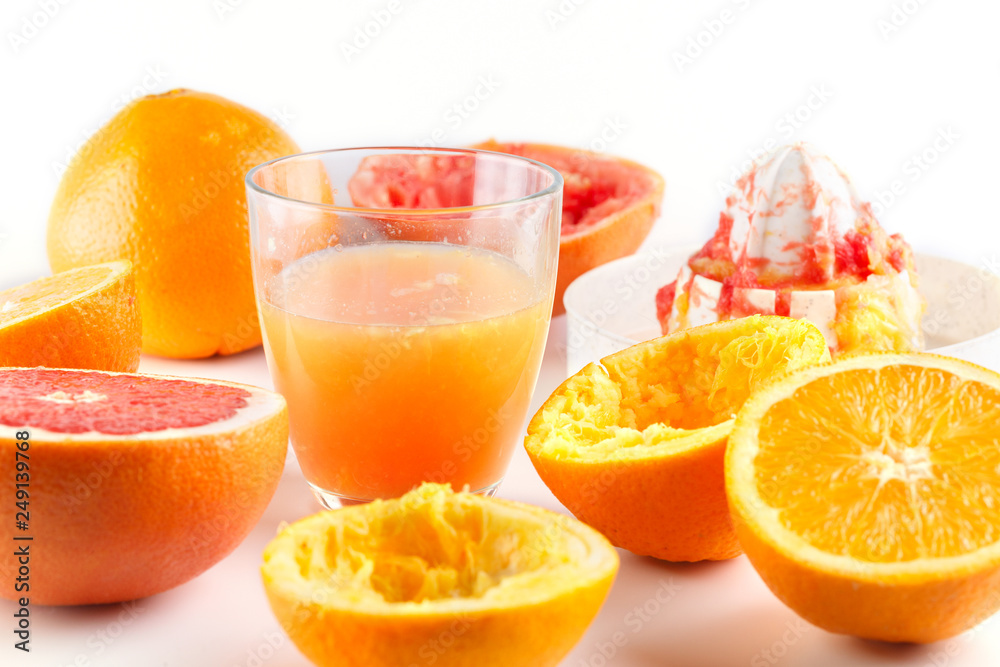 freshly squeezed citrus juice. Orange and grapefruit freshly squeezed citrus juice. Orange and grapefruit