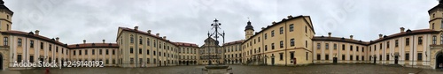 Panoramic view of the yard in Nesvizh Castle, Belarus