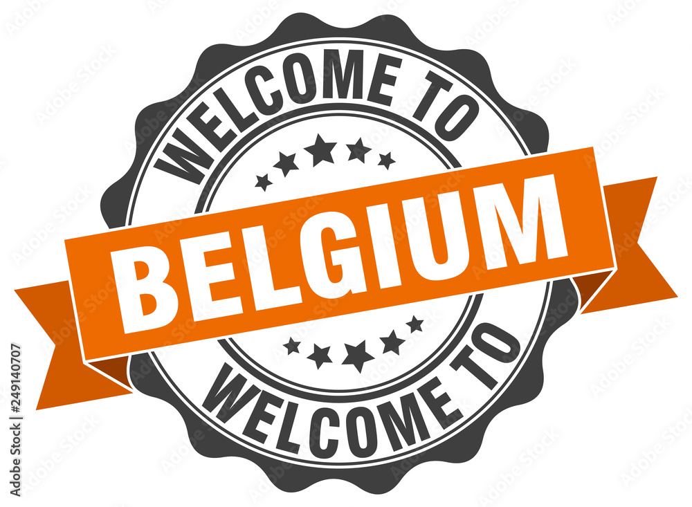 Fototapeta premium Belgium round ribbon seal