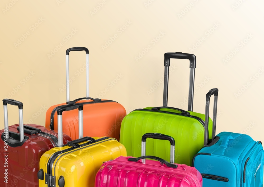Minimal suitcase travel accessories airplane airport arrival Minimal suitcase travel accessories airplane airport arrival