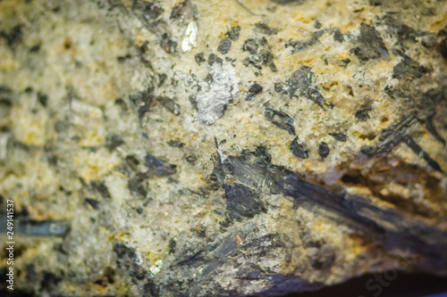Stibnite acicular habit rock specimen from mining and quarrying industries. Stibnite is a sulfide mineral with the formula Sb2S3 and it is the most important source for the metalloid antimony.