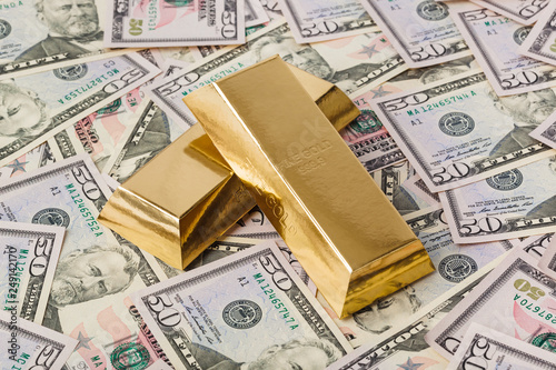 Gold and money - business background