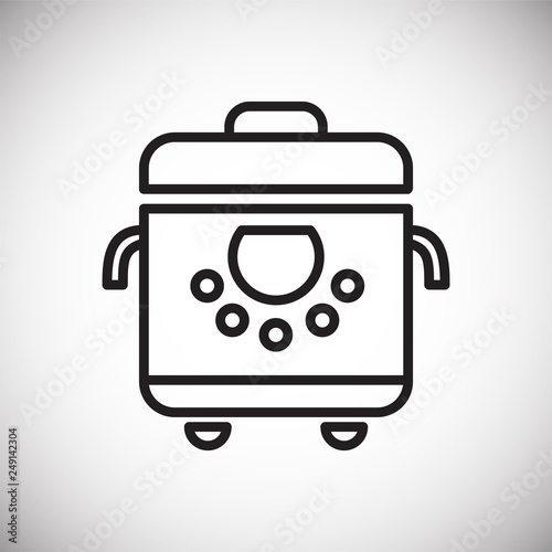 Multicooker line icon on white background for graphic and web design, Modern simple vector sign. Internet concept. Trendy symbol for website design web button or mobile app