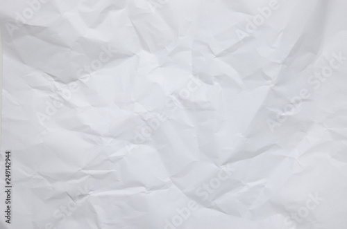 White crumpled paper textured background