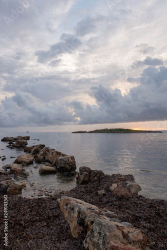 The cala sa sal rossa in ibiza at dawn