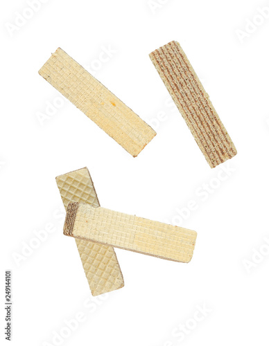 Wafers with chocolate filling, isolated on white background, top view © Vladimir