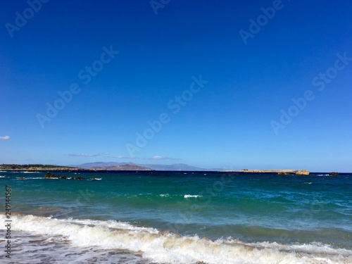 view of the sea and beach in Crete  Greece