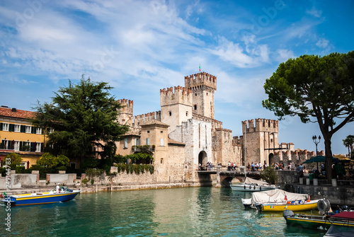 Sirmione - entrance, gate and town walls, on Lake Garda, Lombardy, Italy
