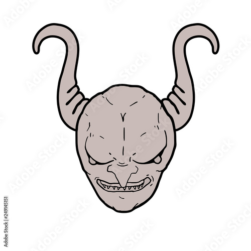 evil face with big horns